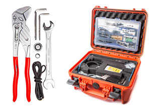 Werkzeuge und Ersatzteile für Taucher