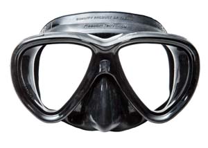 Schwarze Maske für die Unterwasserfotografie